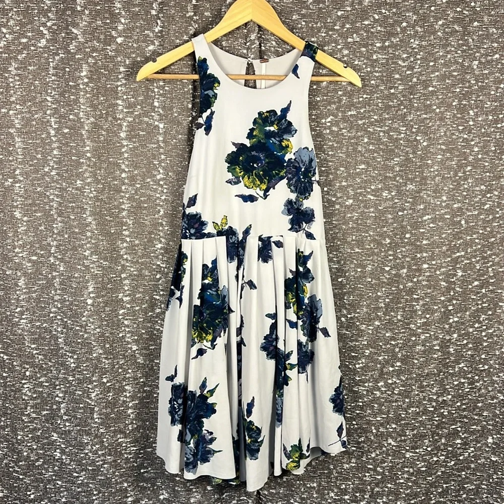 Free People OB420184 Cloud Combo Floral Flutter By Pleated‎ Mini Dress Size 4